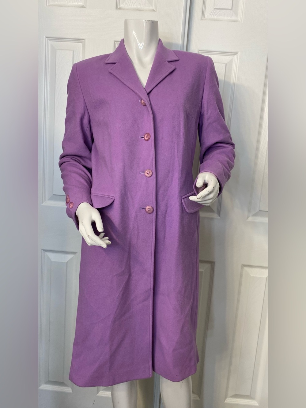 Women's Lavender Long Tailored Trench Coat